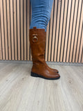 Sienna – Hoge Lederlook Laars Cognac