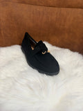 Zwarte mocassin met slotje
