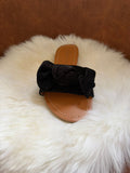 Slipper met strik zwart