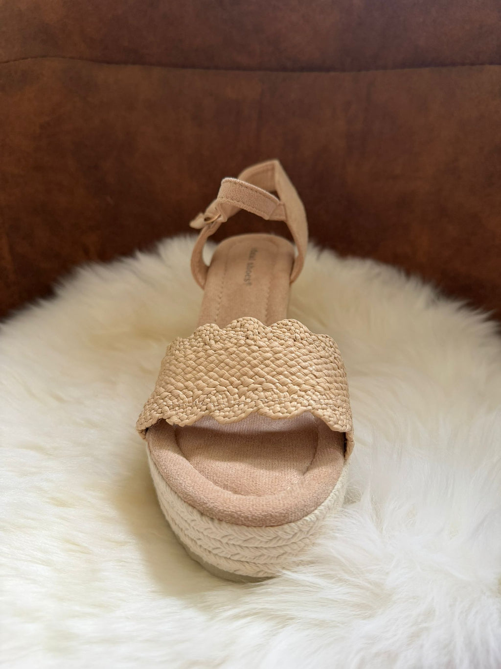 Sleehak met anti slip stof beige
