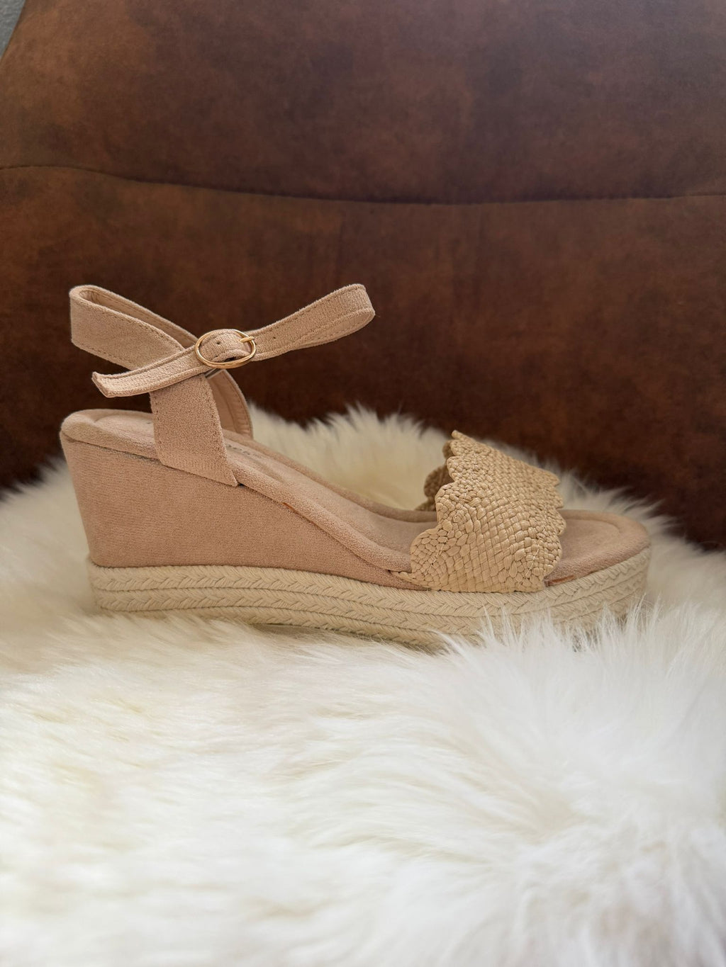 Sleehak met anti slip stof beige