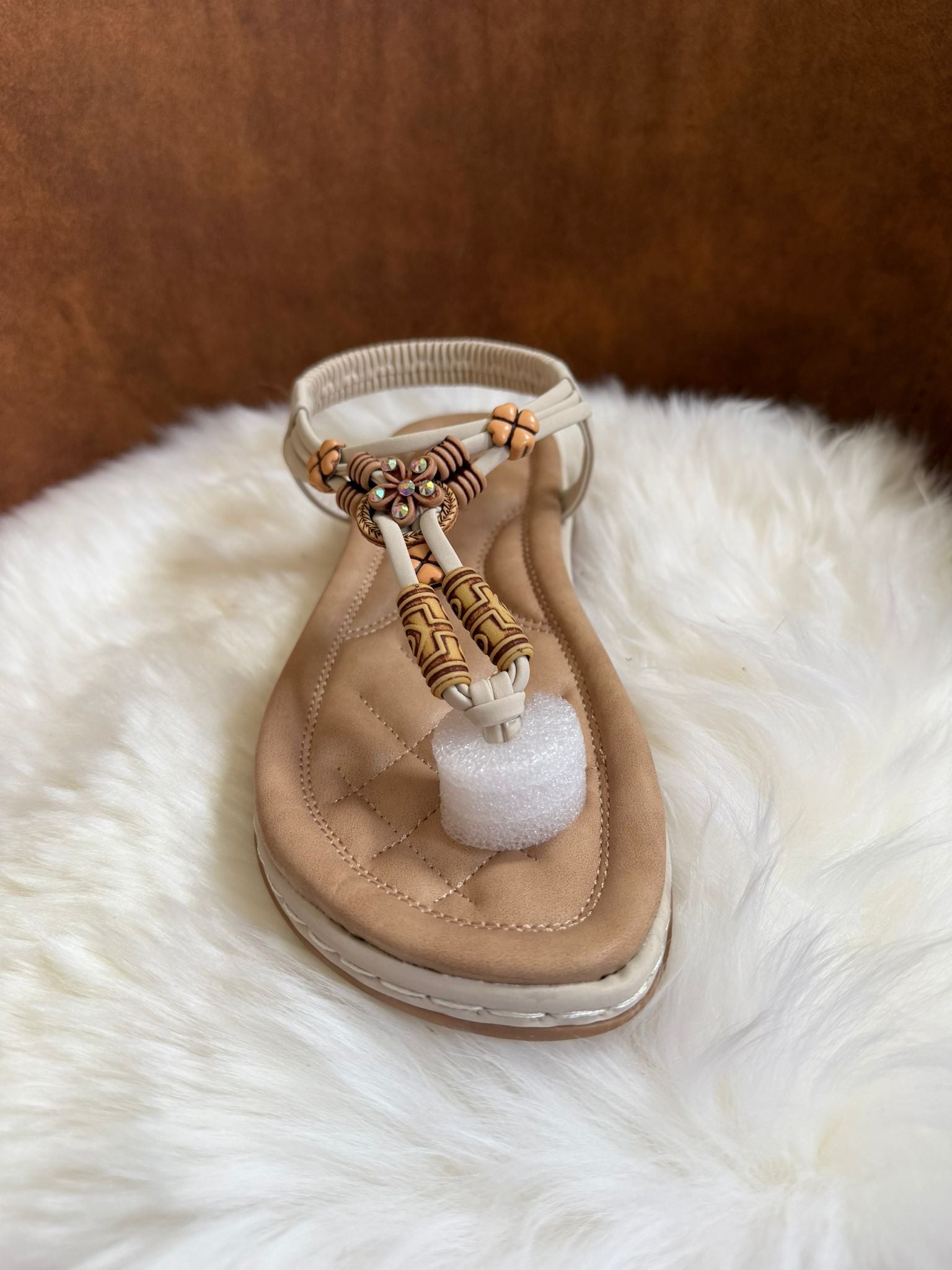 Sandalen beige met extra zachte ondergrond